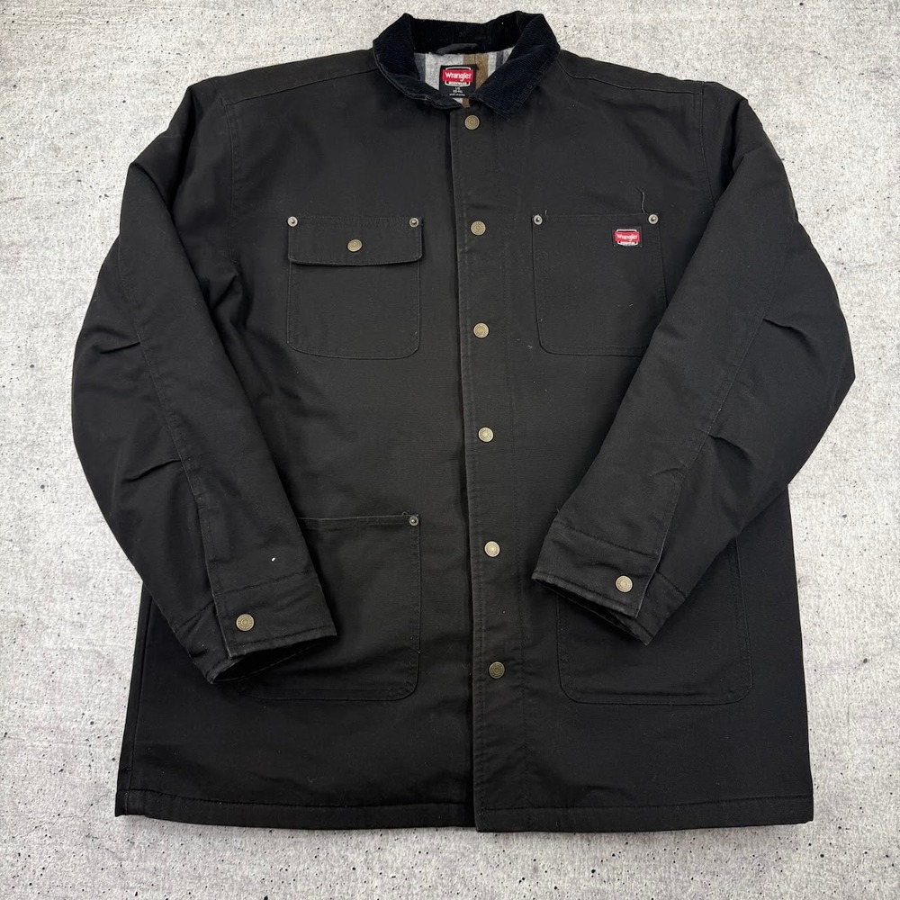 Wrangler Workwear Blanket Lined Chore Barn Jacket Mens Large (42-44) Black READ